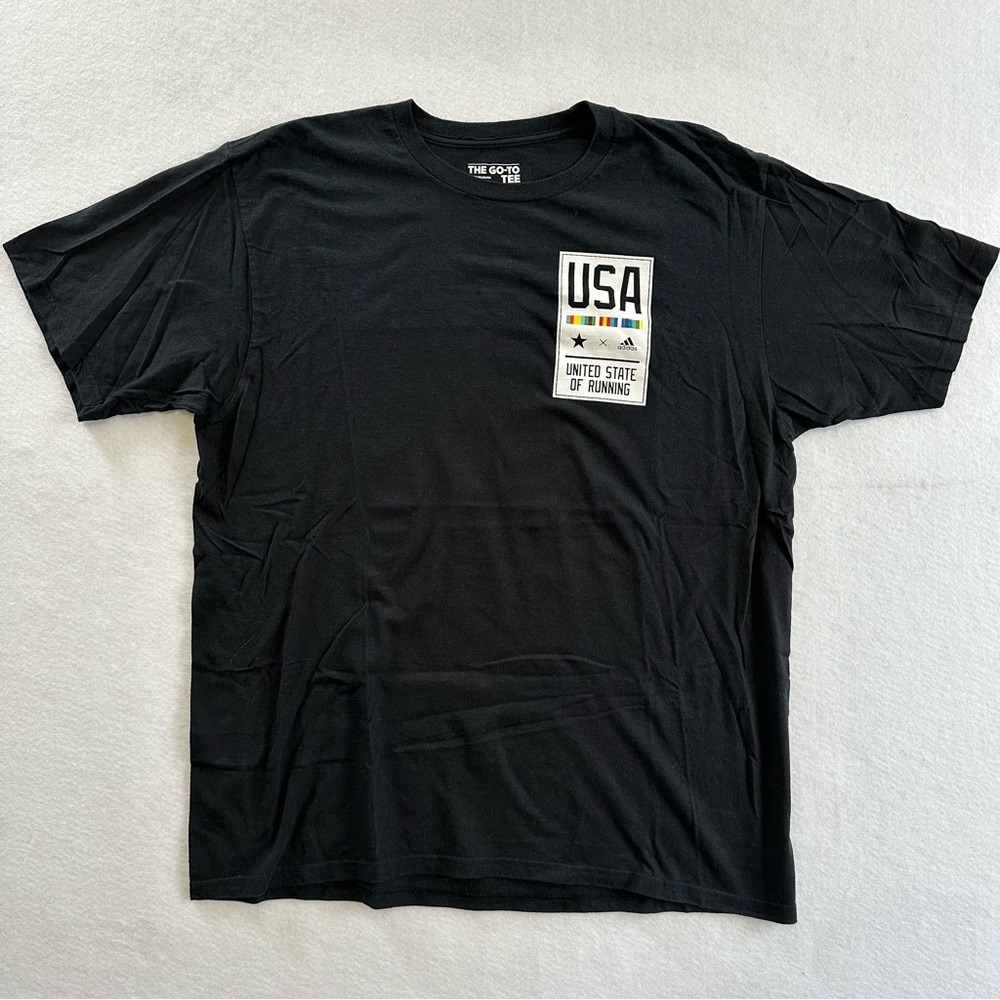 Adidas USA United States of Running Flag T-Shirt Gym Black Size XL